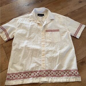 Abercrombie & Fitch Men’s Embroidered Oversized Button Resort Shirt Size Small